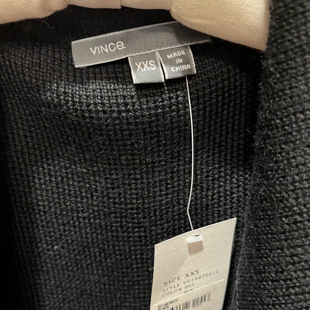NWT Vince sweater moto jacket with leather lining - XXS